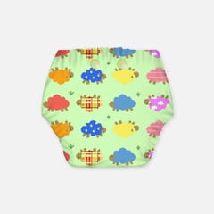 Regular Diaper by Snugkins Freesize Reusable, Waterproof and Washable Cloth Diapers for day time use - Dreamy sheep