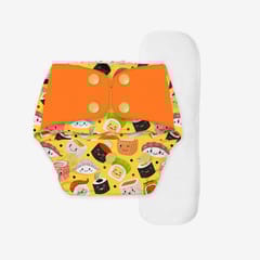 Regular Diaper by Snugkins Freesize Reusable, Waterproof and Washable Cloth Diapers for day time use - Mushi Sushi