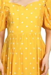 Mometernity All Over Polka Dot Tiered Maternity and Nursing Maxi Dress - Yellow