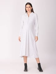 The Mom Store Ribbed Stripes A line Maternity and Nursing Dress
