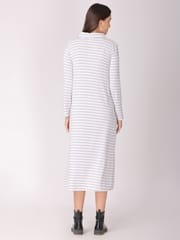 The Mom Store Ribbed Stripes A line Maternity and Nursing Dress
