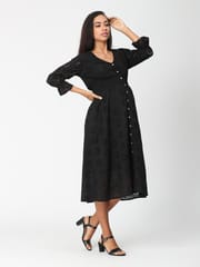 The Mom Store Moonless Nights Schiffli Maternity and Nursing Dress