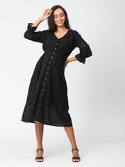 The Mom Store Moonless Nights Schiffli Maternity and Nursing Dress