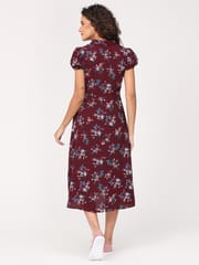 The Mom Store Spiced Orchid Floral Print Maternity and Nursing Dress