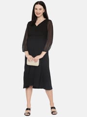 The Mom Store Little Black Pleated Maternity and Nursing Dress