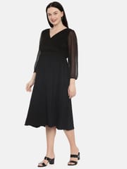 The Mom Store Little Black Pleated Maternity and Nursing Dress