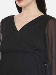 The Mom Store Little Black Pleated Maternity and Nursing Dress
