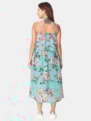 The Mom Store Aqua Sky Floral Maternity and Nursing Dress