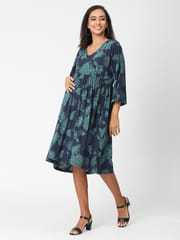 The Mom Store Blue Coral Maternity and Nursing Dress