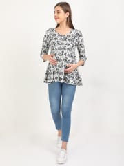 The Mom Store Monochrome Charm Maternity and Nursing Top