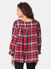 The Mom Store Royal Tartan Plaid Maternity and Nursing Top