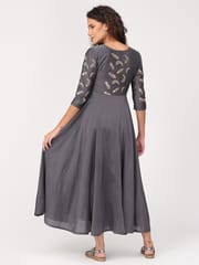 The Mom Store Chandni Gold Foil Print Maternity and Nursing Kurti