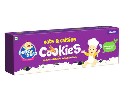 Bebe Burp Organic Baby Food Oats & Raisins Cookies - 150 gm