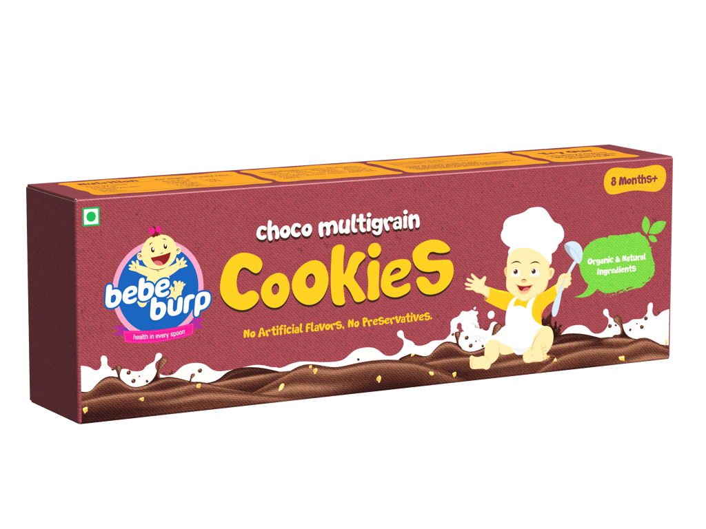 Bebe Burp Organic Baby Food Choco Multigrain Cookies - 150 gm