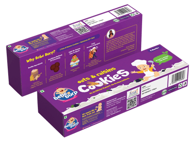 Bebe Burp Organic Baby Food Oats & Raisins Cookies (Pack of-2)- 150 gm