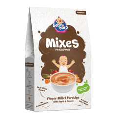 Bebe Burp Organic Baby Food Instant Mix Finger Millet Porridge with Apple & Carrot - 200 gm