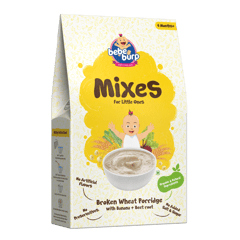Bebe Burp Organic Baby Food Instant Mix Broken Wheat Porridge with Banana & Beetroot - 200 gm