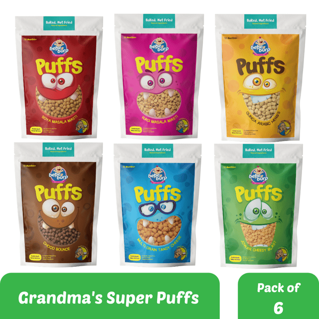 Bebe Burp Grandma's Super Puffs Combo Pack Of 6 - 35 gms each