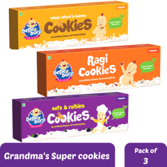 Bebe Burp Organic Baby Food Cookies Combo Pack of 3 -150 gms each)