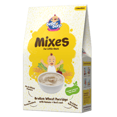 Bebe Burp Organic Baby Food Instant Mix Porridge Combo  Pack Of 2 - 200 Gm Each (Khichdi and Broken Wheat With Real Fruits & Veggies)
