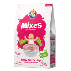 Bebe Burp Organic Baby Food Instant Mix Porridge Combo  Pack Of 2 - 200 Gm Each (Barley and Puffed Rice With Real Fruits & Veggies)