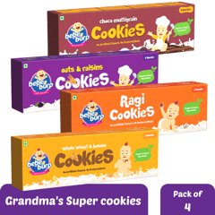 Bebe Burp Organic Baby Food Cookies Combo Pack of 4 - 150 gms each