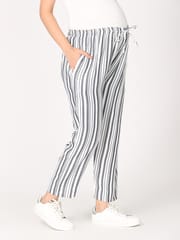 The Mom Store Magnet Grey Stripes Maternity Lounge Pants