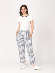 The Mom Store Magnet Grey Stripes Maternity Lounge Pants