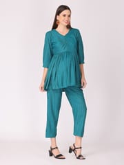 The Mom Store Diva Teal Maternity and Nursing Co-Ord Set