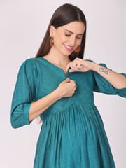 The Mom Store Diva Teal Maternity and Nursing Co-Ord Set