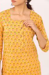 Putchi Yellow Marigold Maternity and Nursing Kurta