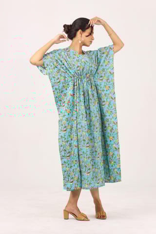 Putchi Sky Sparrow Maternity and Nursing Kaftan - Free Size