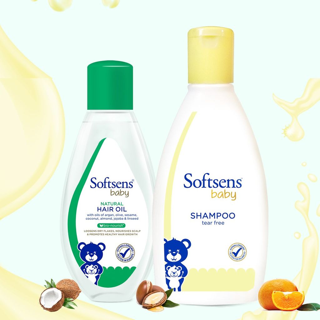 Softsens Baby Hair Care Duo - Hair Oil 100ml + Shampoo 200ml FREE