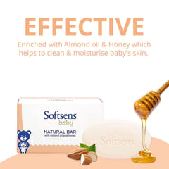 Softsens Natural Baby Bar Soap (100 grams x 3 Multipack)