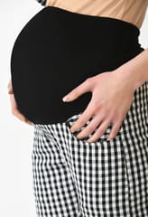 Mometernity Cotton Gingham Check Black and White Maternity Top and Pant Co-ord Set