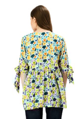 Mometernity Light Blue Floral Print Maternity and Nursing Top