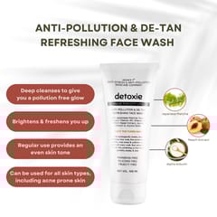 Detoxie Anti-Pollution and De-Tan Refreshing Face Wash, 100ml