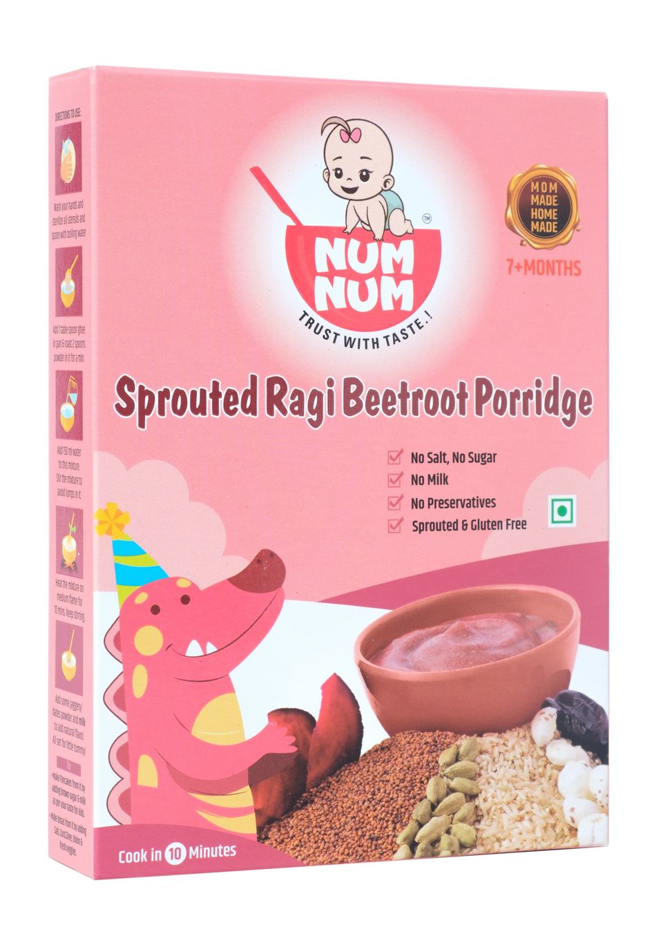 Sprouted Ragi Beetroot Porridge