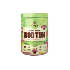 Origin Nutrition 100% Natural Vegan Biotin Powder - Strawberry Pineapple 120g