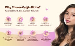 Origin Nutrition 100% Natural Vegan Biotin Powder - Strawberry Pineapple 120g