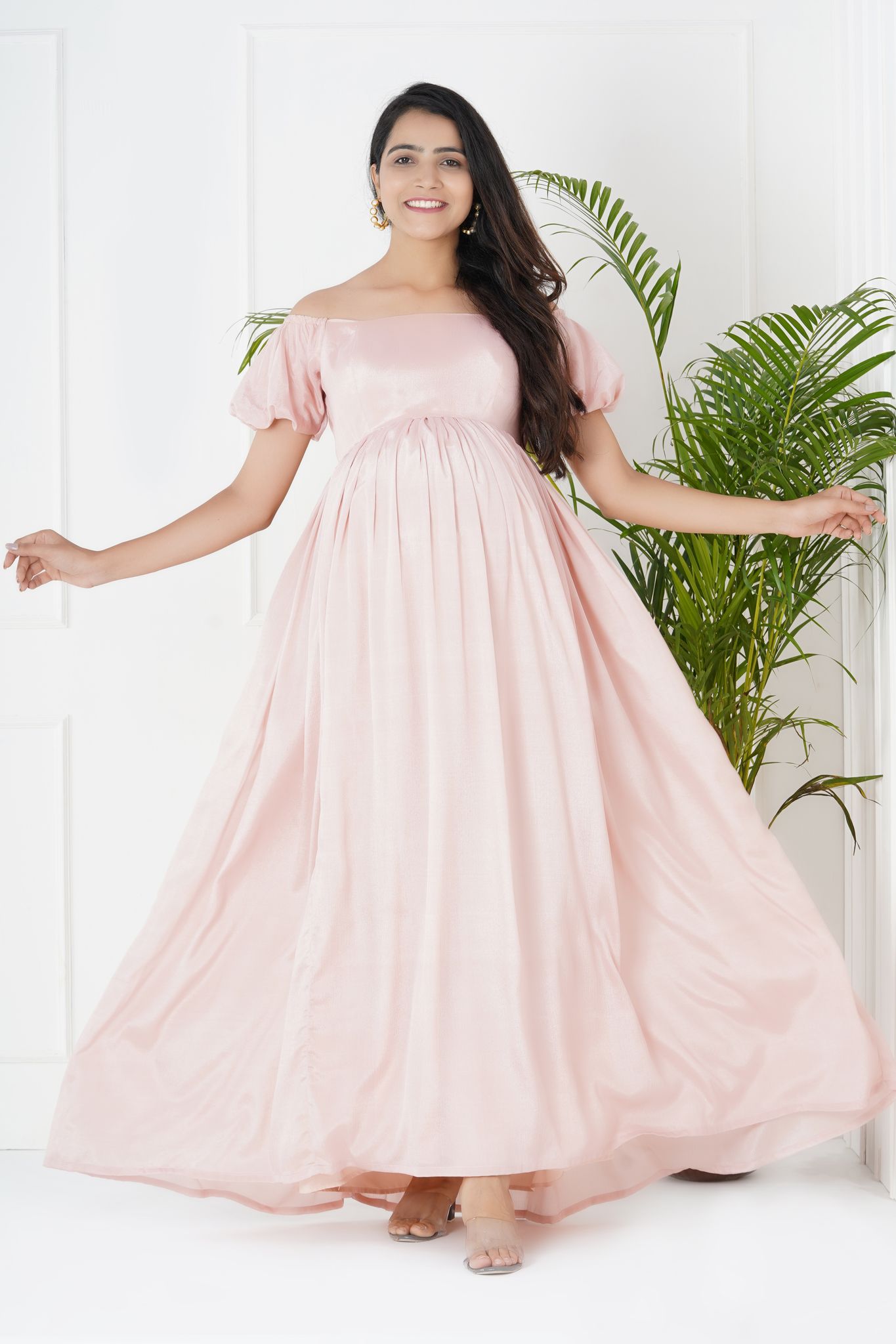 Maternity Gown Pearl Tulle Maternity Dresses For Photoshoot Off