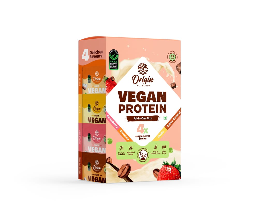 Origin Nutrition 100% Natural Vegan Plant Protein Powder, Multi Flavour Pack