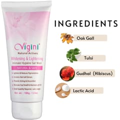 Vigini Natural Intimate Private Part Lightening Whitening Intimate Vaginal Feminine Hygiene Gel Wash Women -100g Make Vagina Cool Fresh Reduce Odor Dryness Itching & Hyper Pigmentation Maintains pH 3.5