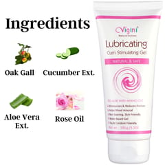 Vigini Natural Sexual Lubricant Lubricantion Water Based Lube Gel Girls Women 100g | Long Lasting Time Vaginal Moisturizer Sulphate Paraben Free No Colors or Fragrance Non Staining Washable