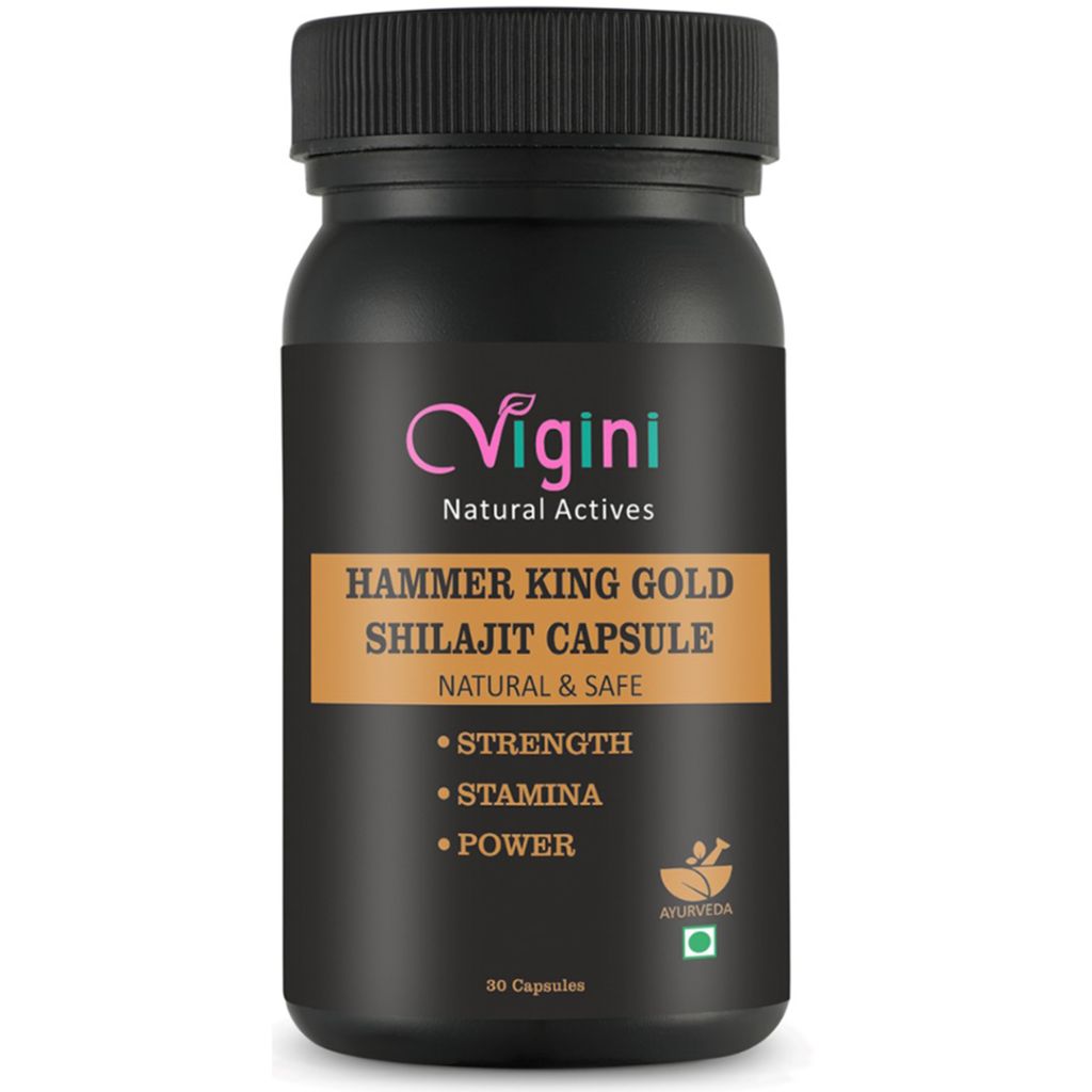 Vigini Gold Shilajit Capsule Strength Stamina Power Testosterone Booster Increase Performance Sexsual Time, Medicine Tablet Women-30caps