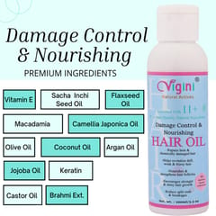 Vigini Damage Repair Control & Nourishing Hair Care Vitalizer Tonic Oil 100ml for Hair Fall Loss Thinning Rough Dry Itchy Scalp Treatment Provides Silky Shine Frizz Free Hair Shampoo Mask