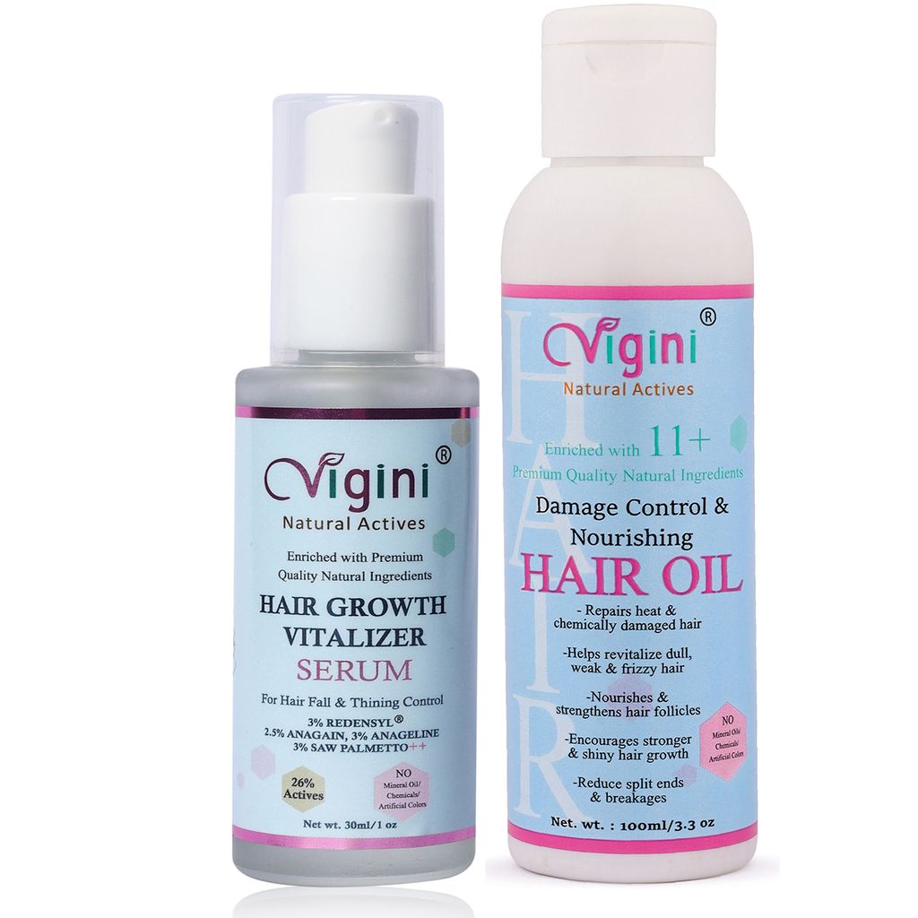 Vigini 3% Redensyl Procapil Anagain Anageline Hair Care Nourishing Growth Tonic Revitalizer Serum & Damage Repair Oil Control Fall Loss Thinning dull, Help in Silky Shine Strong Healthy Hair & Women-130ml