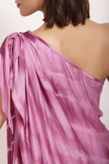 One shoulder kaftan dress.