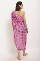 One shoulder kaftan dress.