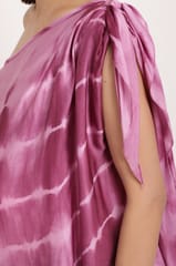 One shoulder kaftan dress.